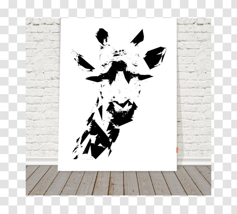 Giraffe Black And White Painting Art Tableau - Interior Design Services Transparent PNG