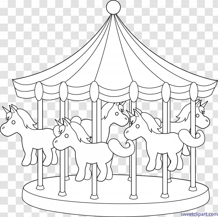 Drawing Carousel Clip Art Image Free Content - Cartoon - Caurosel Outline Transparent PNG