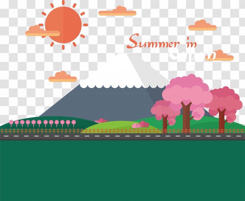Japan Cartoon Illustration - Text - The Beauty Of Summer, Transparent PNG