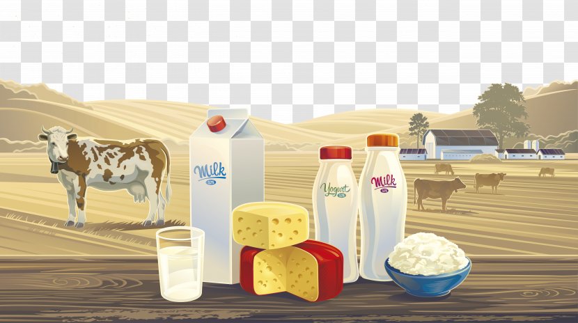 Soured Milk Cattle Dairy Product - Vector Desert Transparent PNG