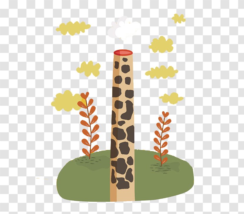 Giraffe Cartoon Illustration - Chimney Transparent PNG