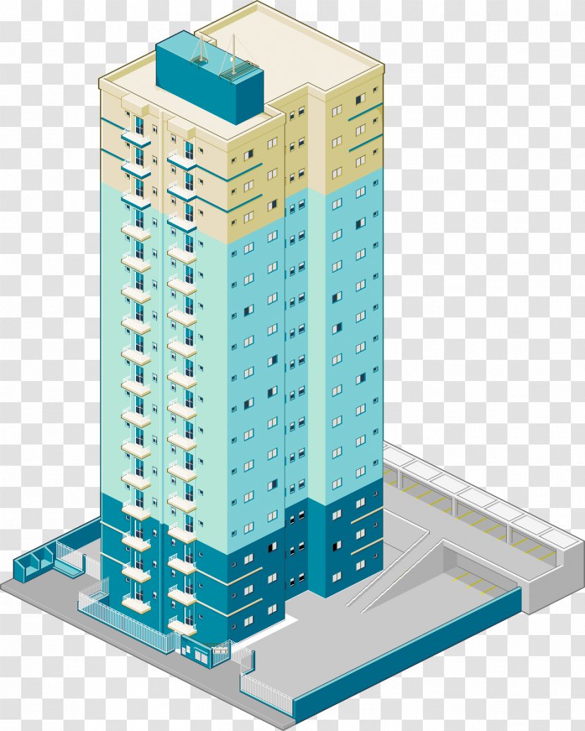 Commercial Building Pixel Art Mixed-use Isometric Projection - Tower Block Transparent PNG