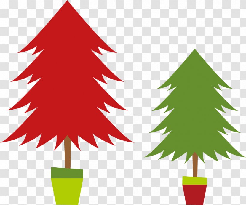 Christmas Tree Gift Clip Art - Pine Family - Vector Transparent PNG