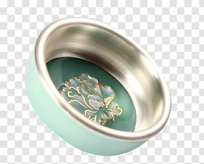 Free Silver - Turquoise - Golden Lotus Cup Transparent PNG