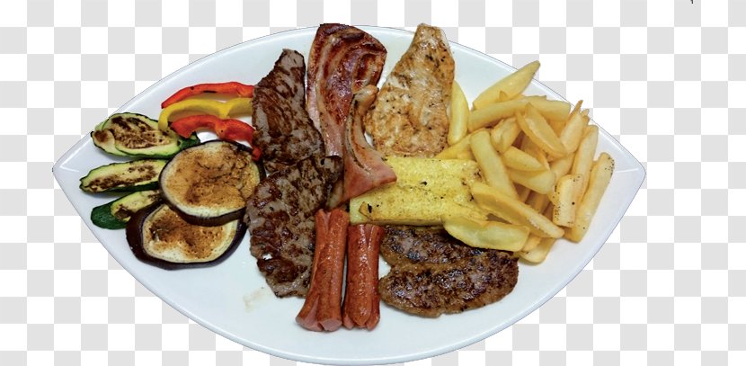 Souvlaki French Fries Steak Frites Full Breakfast Fatányéros - Junk Food - Hotel Menu Transparent PNG