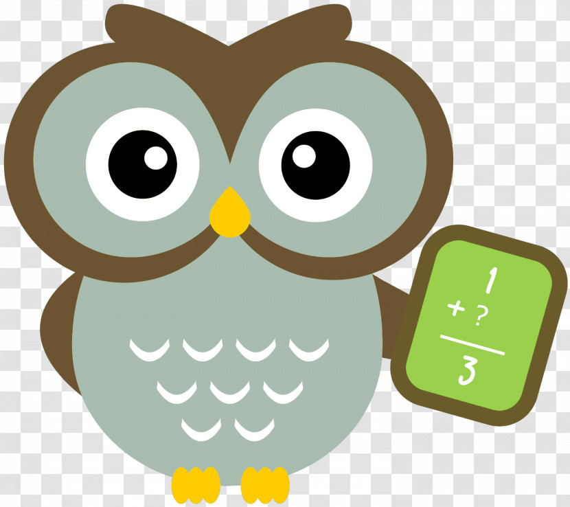 Owl Green Cartoon Bird Bird Of Prey Transparent PNG