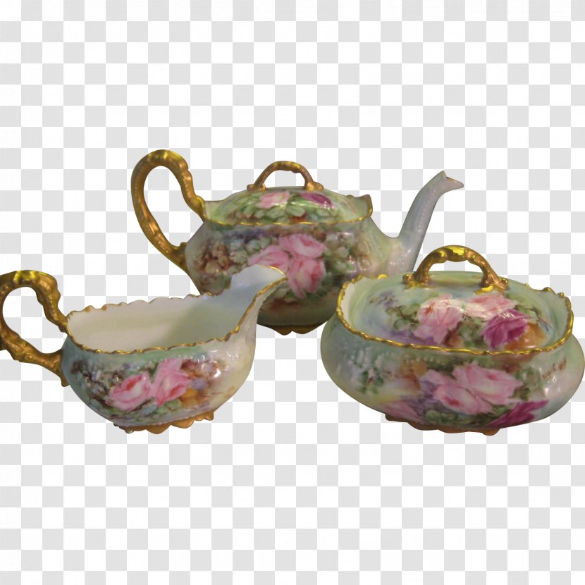 Tea Set Limoges Teapot Victorian Era - Kettle Transparent PNG