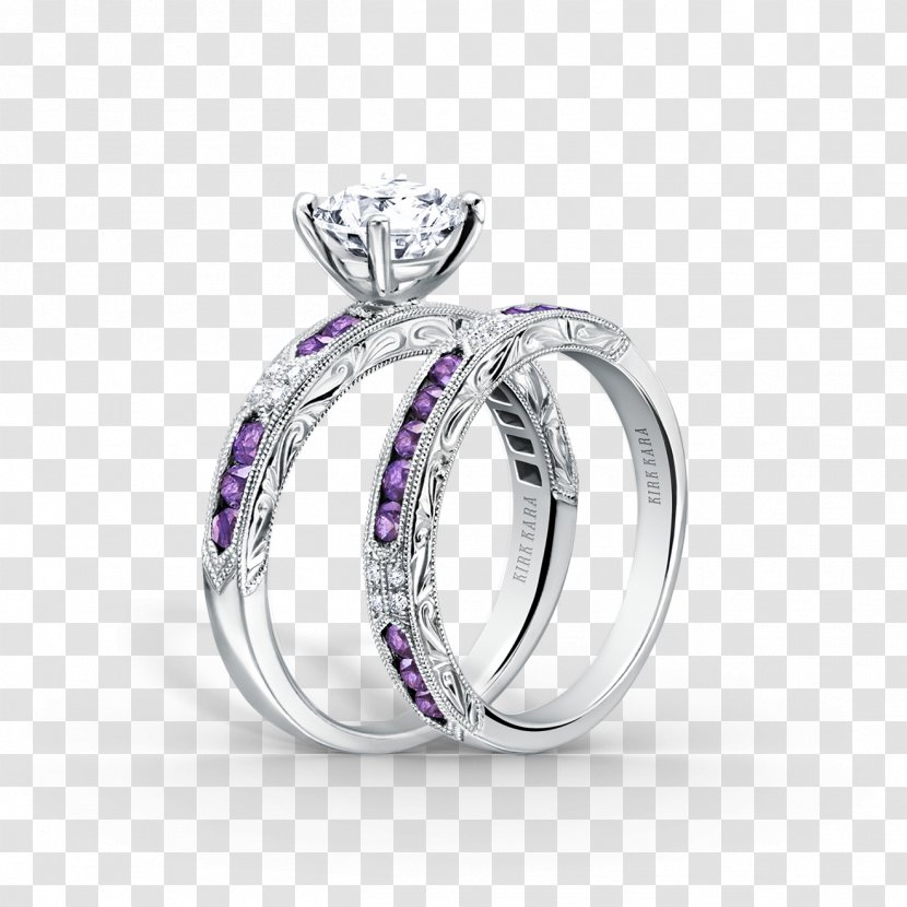 Amethyst Diamond Wedding Ring Engagement - Filigree Transparent PNG