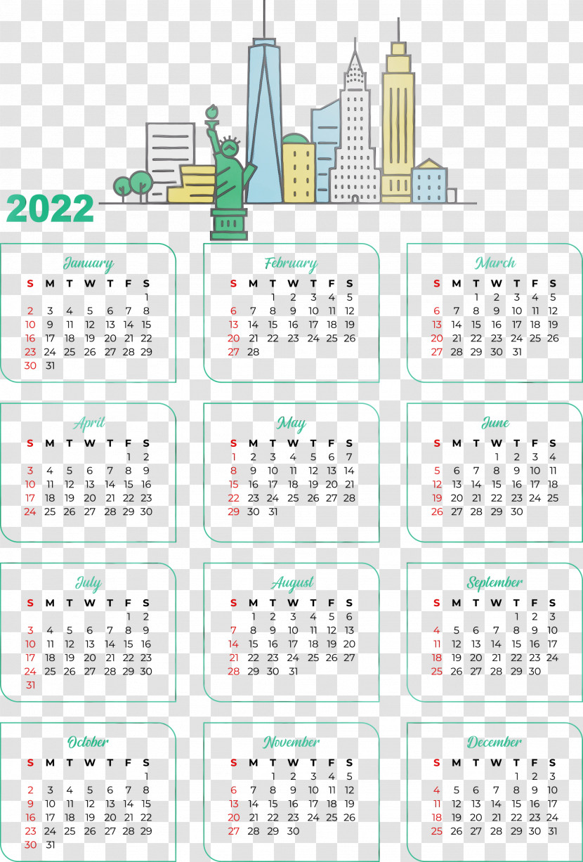 Calendar System Month 2022 Transparent PNG