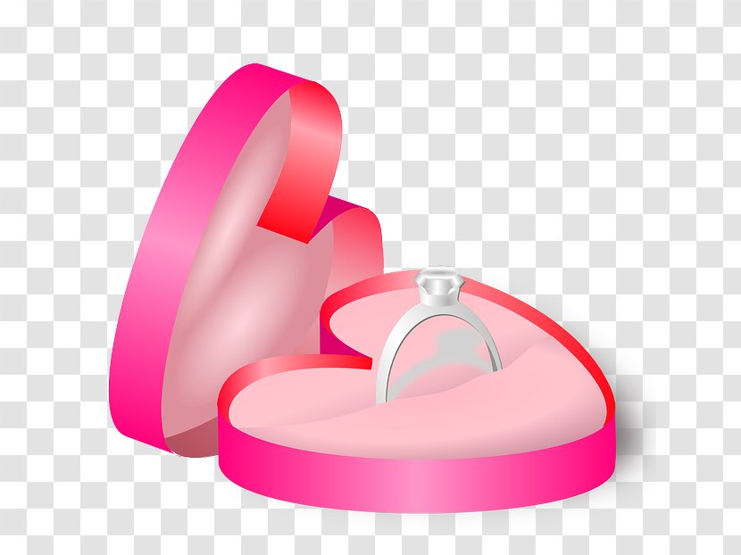 Wedding Ring Icon - Engagement - Pink Heart-shaped Box Transparent PNG