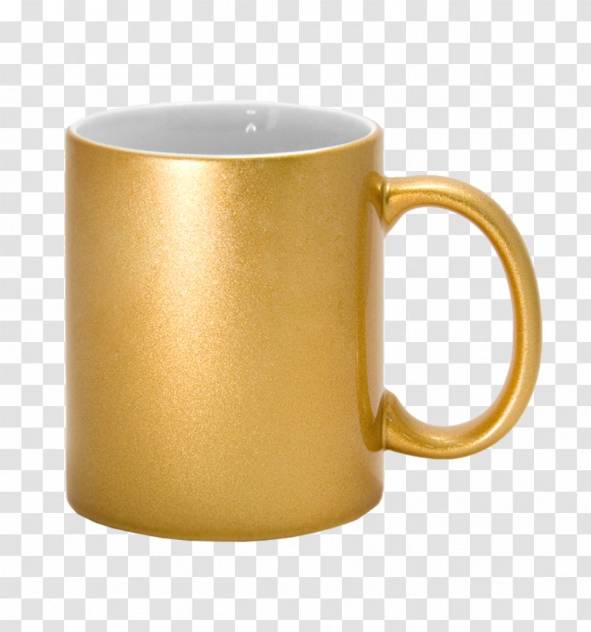 Mug Ceramic Teacup Gold Sublimation - Milliliter Transparent PNG