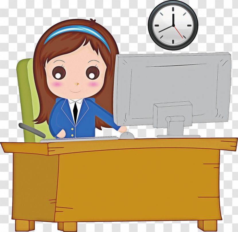 Cartoon Clip Art Furniture Job Employment - Desk Transparent PNG