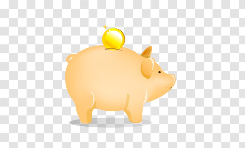 Piglet Piggy Bank - Orange - Vector Pig Transparent PNG
