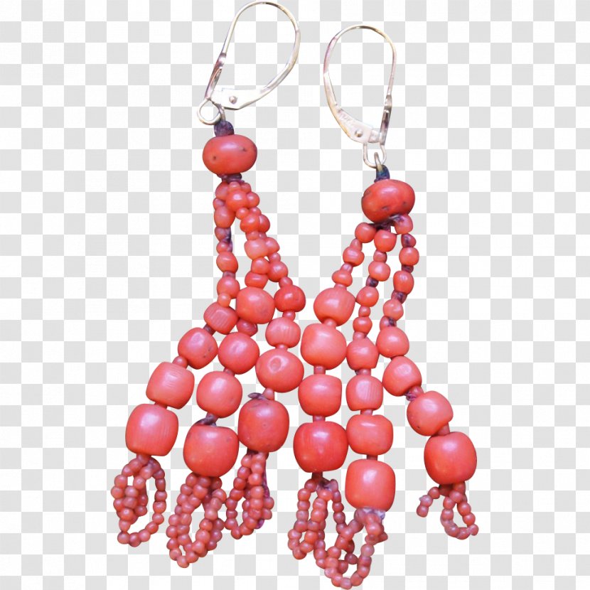 Earring Pearl Red Coral Bead - Jewelry Making - VICTORIAN AGE Transparent PNG