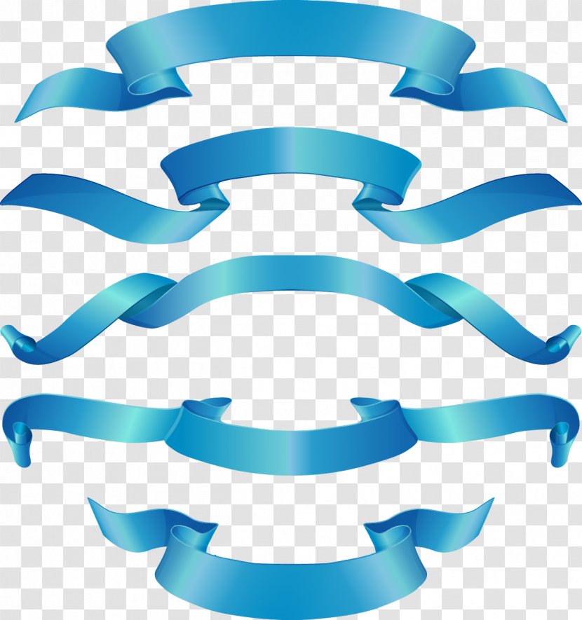 Download Euclidean Vector Blue Ribbon - Clip Art - Painted Ribbons 5 Transparent PNG