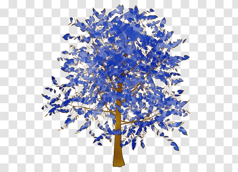 Leaf Tree Twig Cobalt Blue / M Cobalt Blue / M Transparent PNG