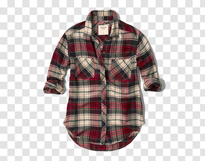 Tartan Blouse Maroon - Sleeve - Off White Flannel Transparent PNG
