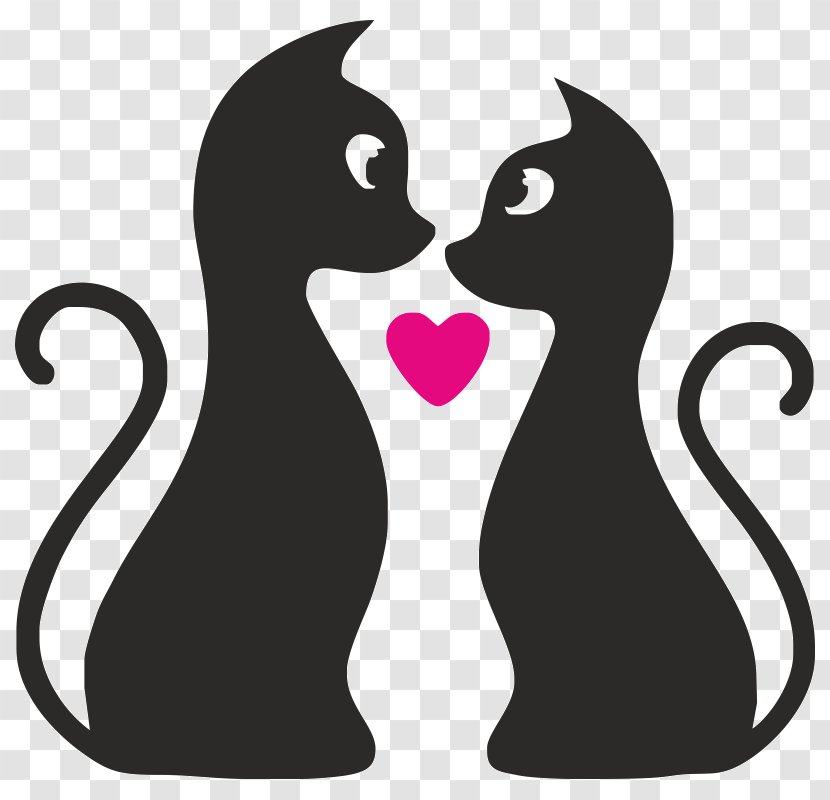 Black Cat Drawing Clip Art - Love Transparent PNG