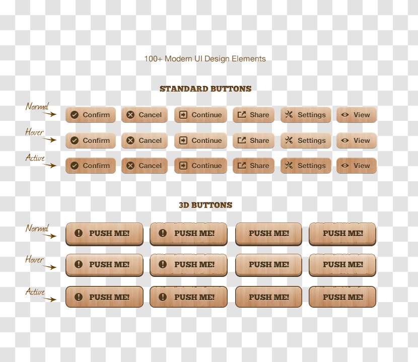 Simple UI Interface Buttons - 2d Computer Graphics - Pattern Transparent PNG