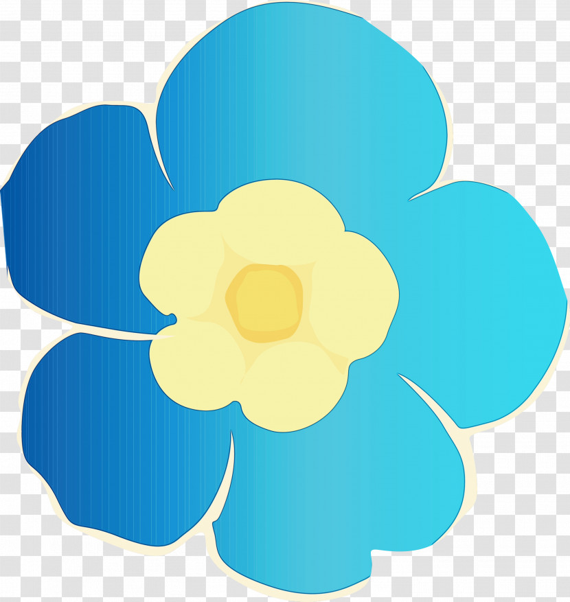 Blue Petal Yellow Turquoise Flower Transparent PNG