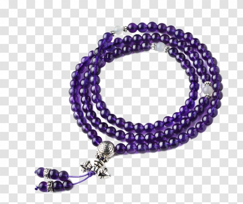Amethyst Bracelet Taobao Buddhist Prayer Beads Quartz - Gemstone - Donghai Crystal Family Of Dark Purple 108 Transparent PNG