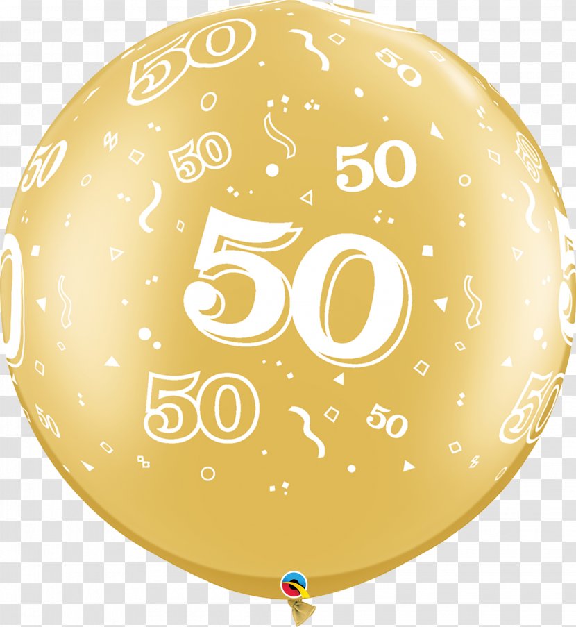Big Balloon Color Blue J&S Birthday Qualatex Ballonnen Cijfer 50 Transparent PNG