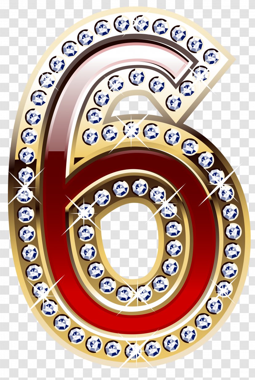0 Number Clip Art - Red - Gold Transparent PNG