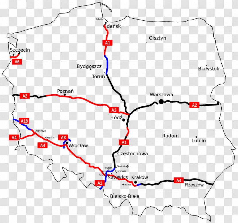 Poland Line Point Angle Map Transparent PNG