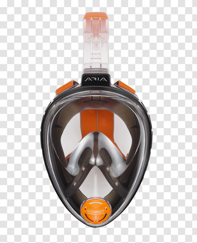 Diving & Snorkeling Masks Underwater Full Face Mask Scuba - Orange Transparent PNG