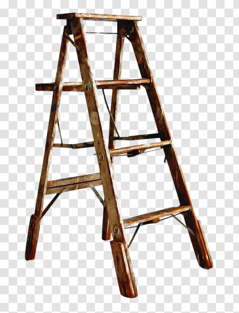 Ladder Furniture Wood Tool Step Stool Transparent PNG