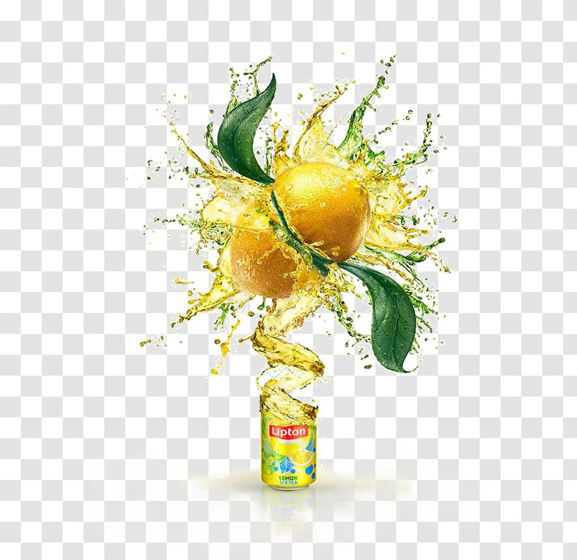 Juice Iced Tea Advertising Food Drink - Lemon Transparent PNG