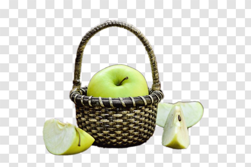 The Basket Of Apples Fruit Granny Smith - Green Transparent PNG