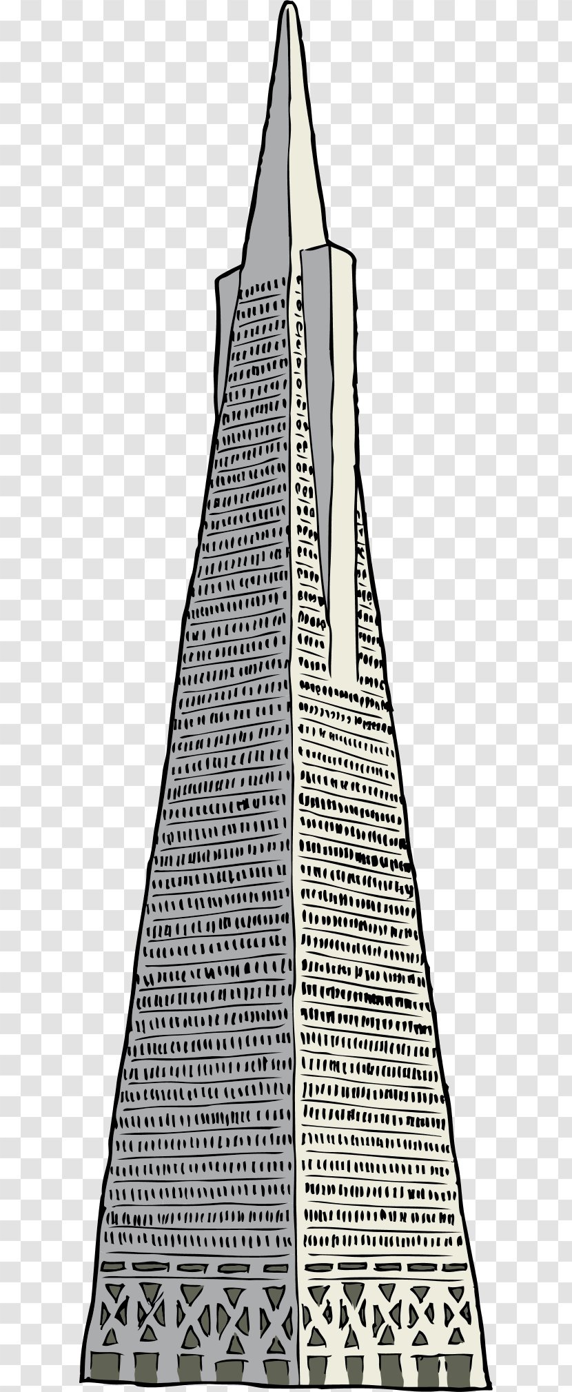 Transamerica Pyramid Building Clip Art - Architecture - Famous Buildings Transparent PNG
