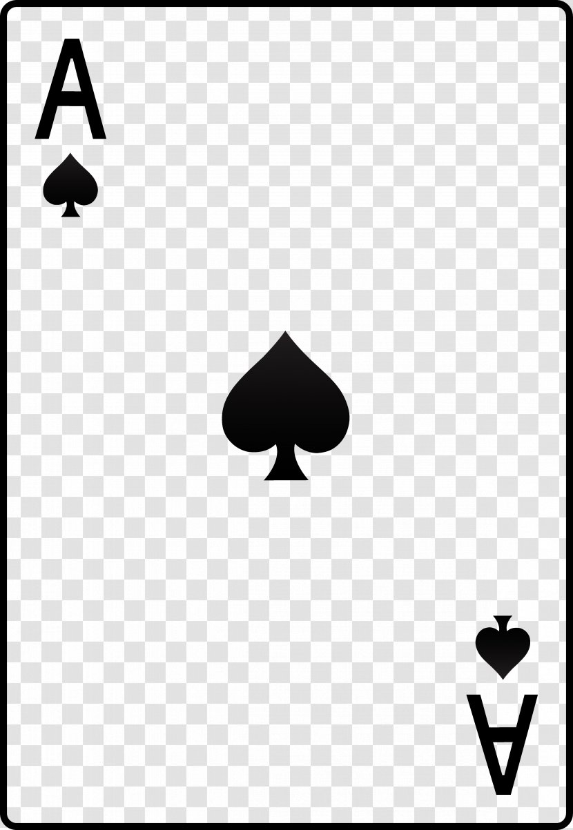 One-card Ace Of Spades Playing Card Hearts - Silhouette - File Transparent PNG