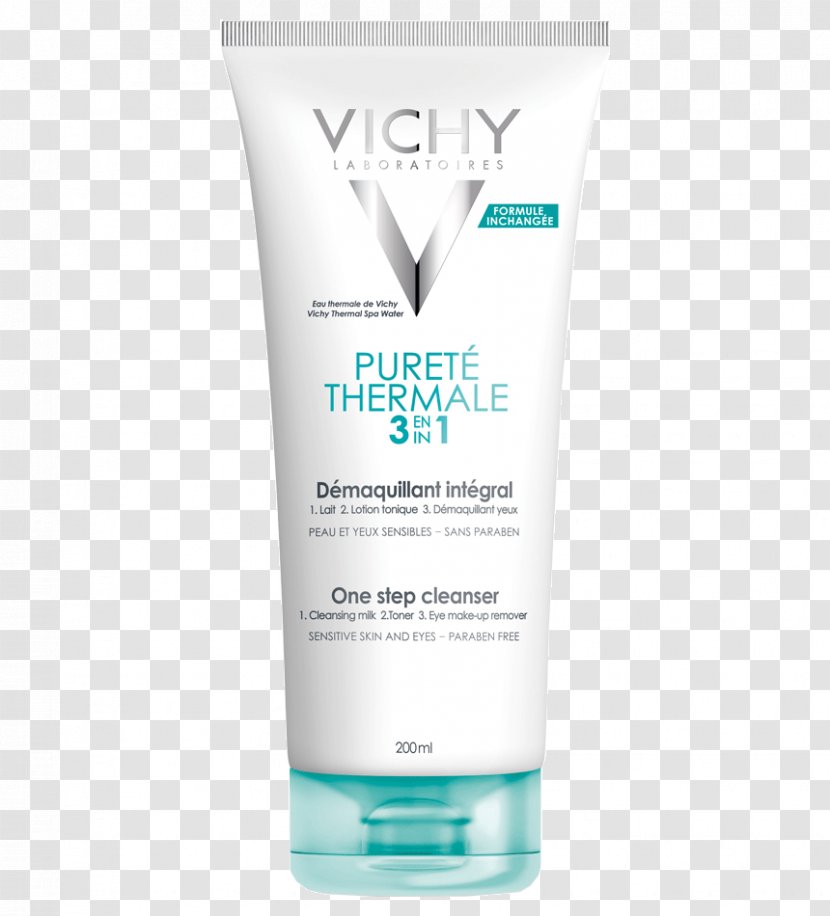 Lotion Cleanser Vichy Pureté Thermale 3-In-1 One Step Cleansing Solution Cosmetics - Nutrilogie 2 Cream - Skin Care Transparent PNG