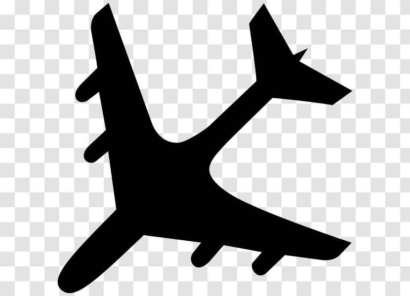 Airplane Silhouette Aviation Accidents And Incidents Clip Art - Propeller - Crashed Plane Transparent PNG