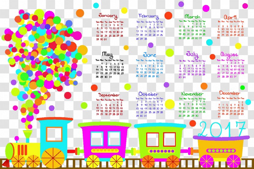 Calendar Child Cartoon Clip Art - Coloring Book - Color Train Transparent PNG