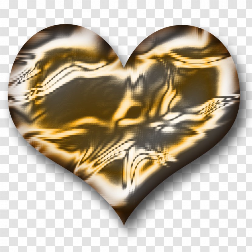 Gold - Heart - Metal Transparent PNG