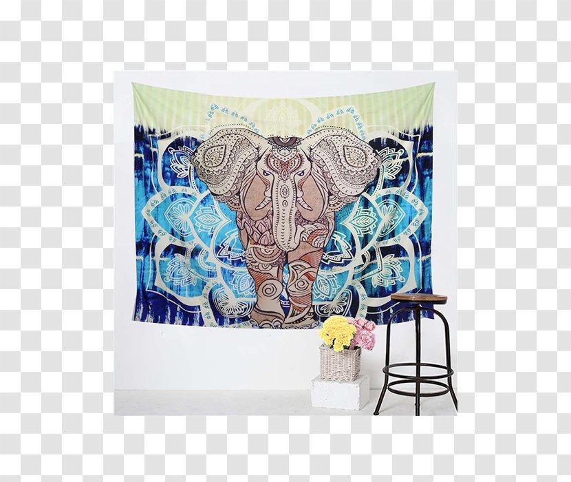 Tapestry Textile Polyester Wall Decorative Arts - Elephant Mandala Transparent PNG