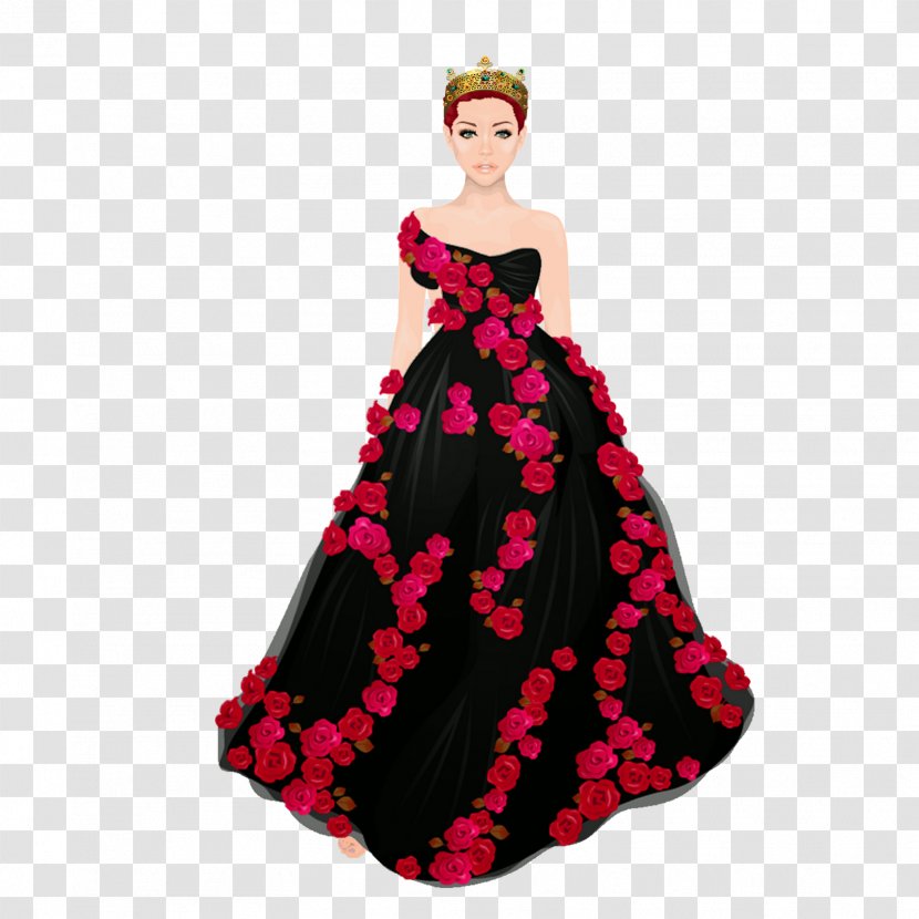 Gown Dress Magenta - Doll Transparent PNG