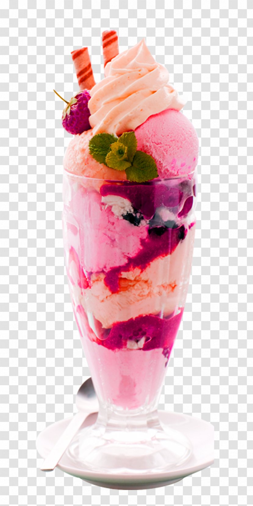 Ice Cream Sundae Smoothie Milkshake - Falooda - Strawberry Decorative Patterns Transparent PNG
