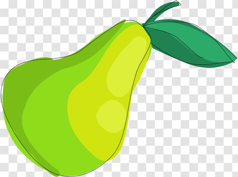 Pear Drawing Clip Art - Green - Cartoon Pears Transparent PNG