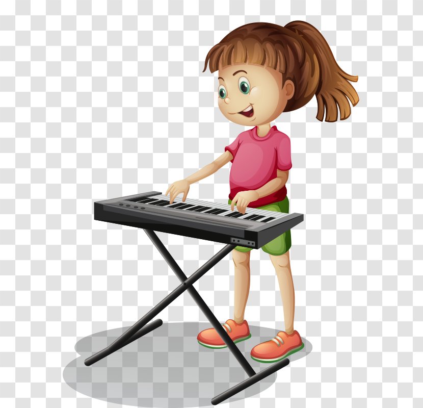 Piano Cartoon Stock Photography Illustration - Heart - Cute Children Play The Keyboard Transparent PNG