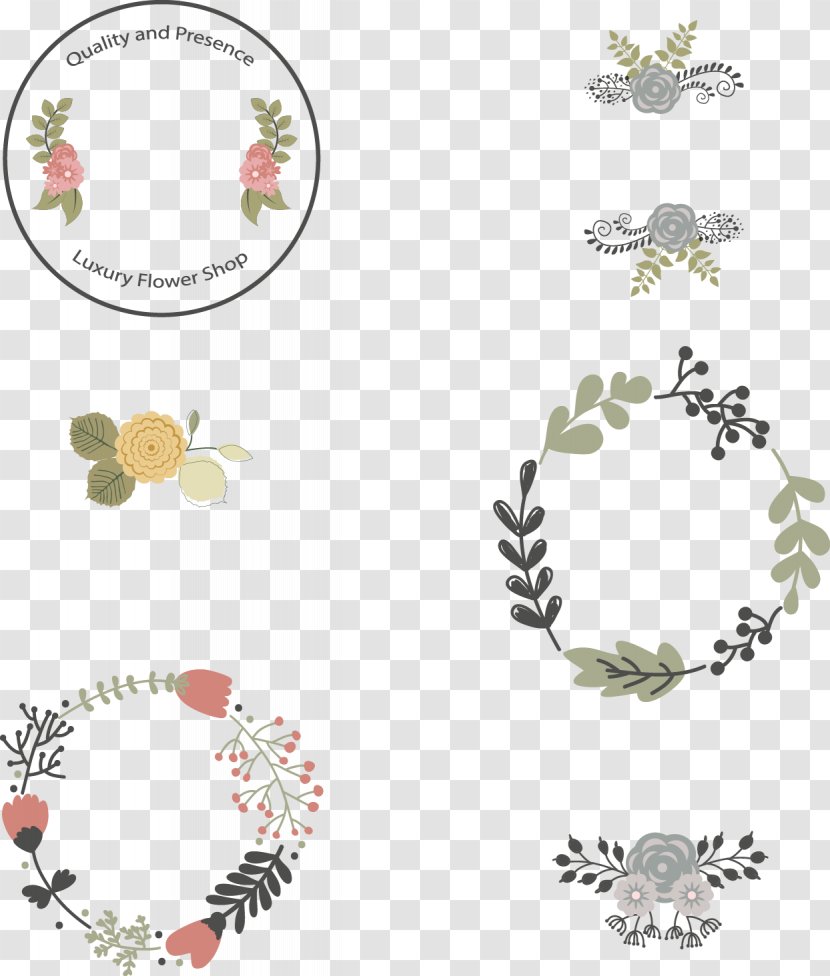 Logo Template Flower - Material - Vector Fresh Garland Transparent PNG