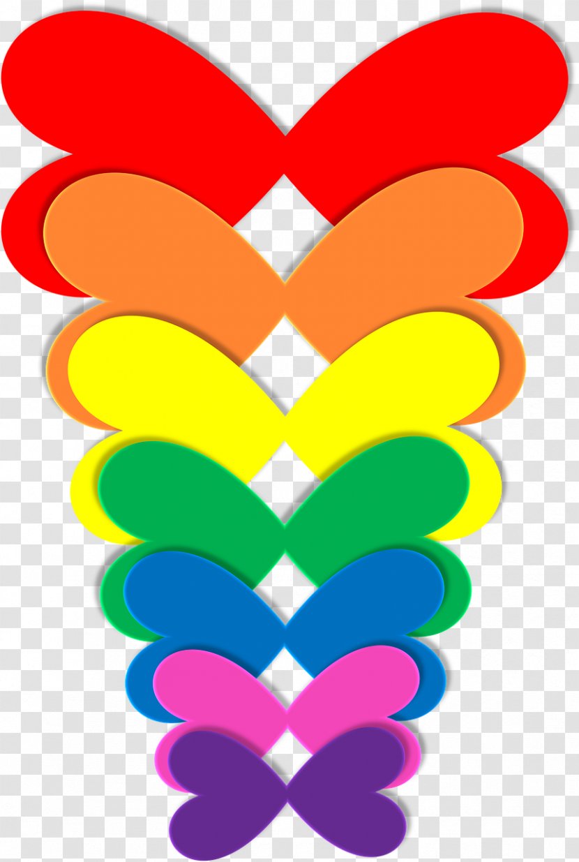 Butterfly Rainbow Color Clip Art - Heart Transparent PNG