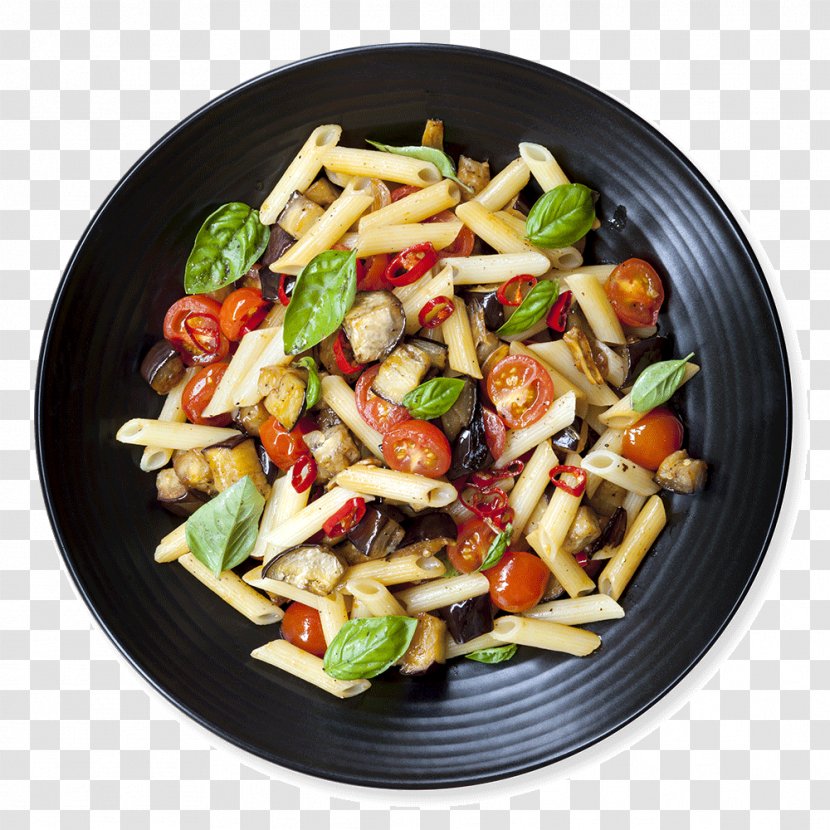 Pasta Fettuccine Alfredo Food Cooking Salad - Stir Frying - Eggplant Transparent PNG