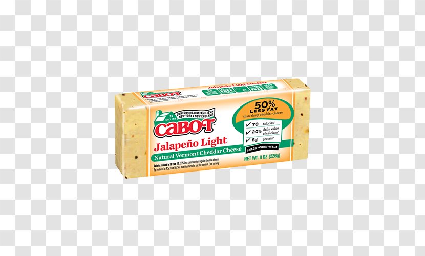 Cabot Creamery Cheddar Cheese Jalapeño - Dairy Products Transparent PNG