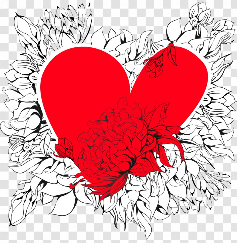 Heart Clip Art - Silhouette - Free Love Painting Vector Material Transparent PNG