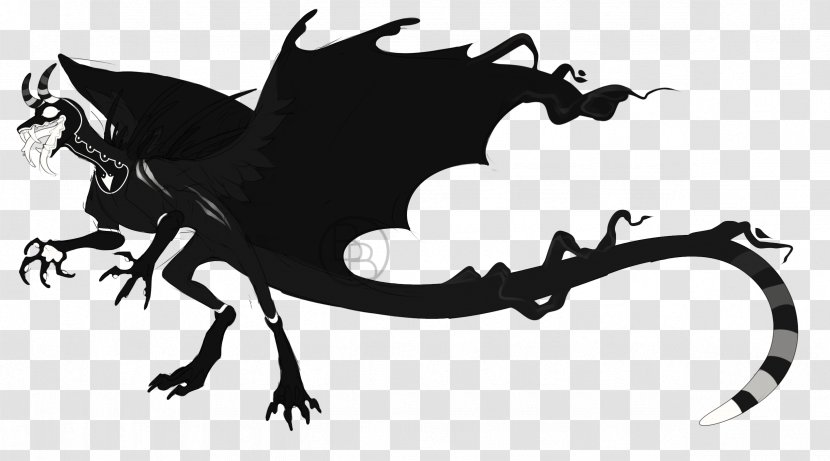 Dragon Black & White - Rhinoceros Beetle - M Silhouette Cartoon FontPoltergeist Streamer Transparent PNG