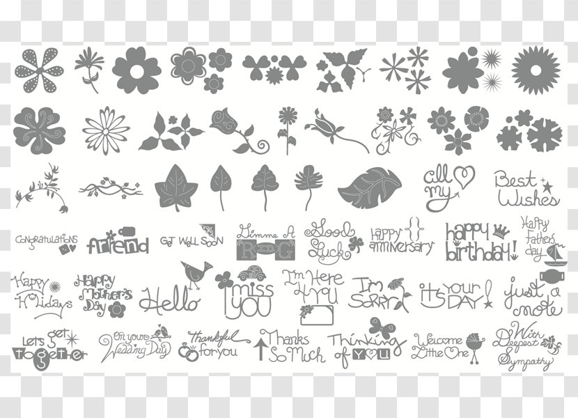 Sizzix Scrapbooking Die Cutting Flower - Christmas - Monochrome Photography Transparent PNG